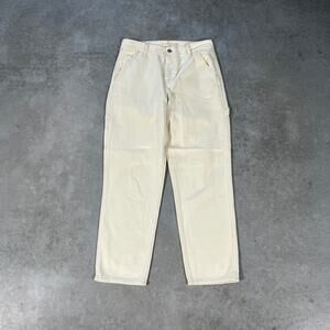 Levi's Boy Jean Fit Off-White Womens Size 26 Premium Jeans Carpenter Cream Denim